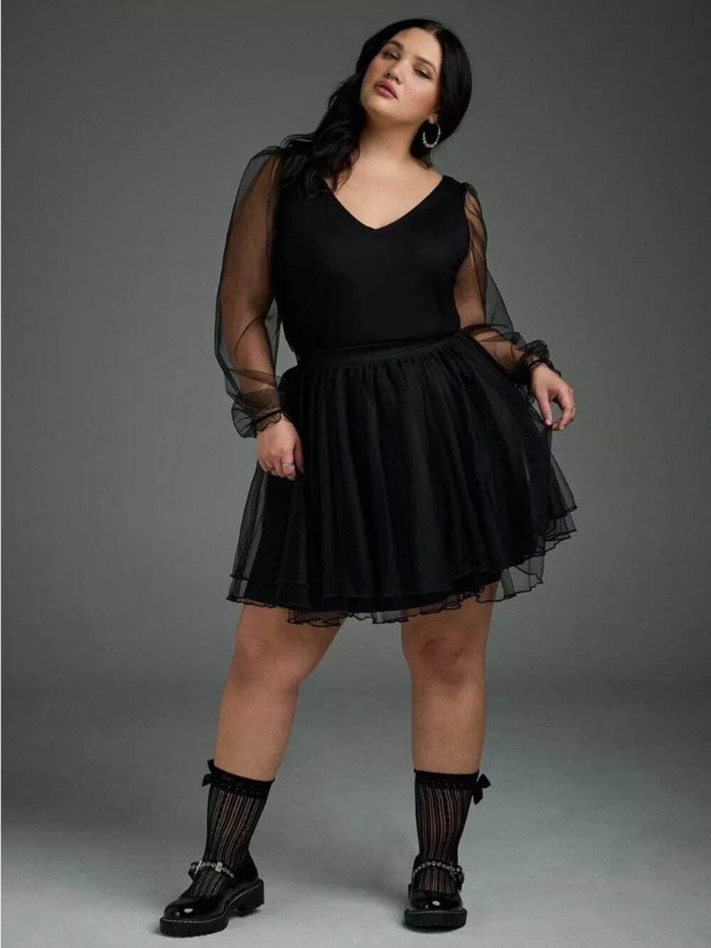 Nightfall Double Layer Mesh Mini Skirt
